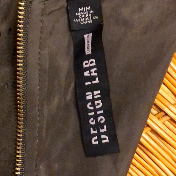 Design Lab Faux Suede in Cargo green lined slip dress Medium - Picture 3 of 5